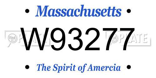 W93277 Massachusetts License Plate