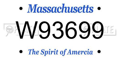 W93699 Massachusetts License Plate