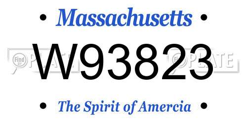W93823 Massachusetts License Plate