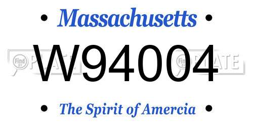 W94004 Massachusetts License Plate