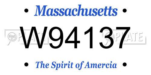 W94137 Massachusetts License Plate