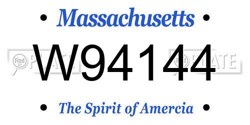 W94144 Massachusetts License Plate