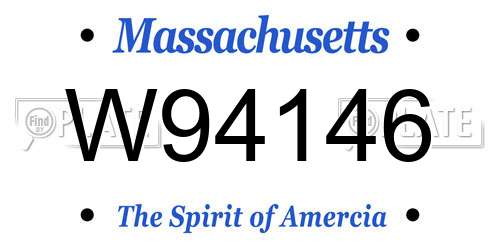 W94146 Massachusetts License Plate