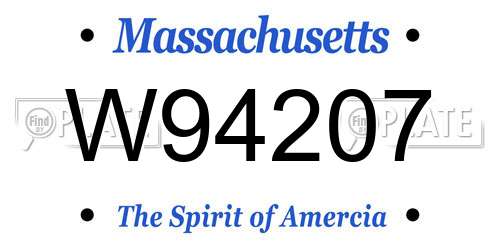 W94207 Massachusetts License Plate