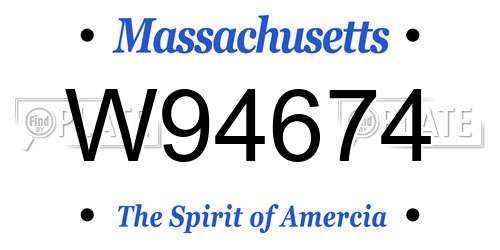 W94674 Massachusetts License Plate