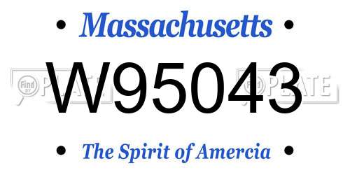 W95043 Massachusetts License Plate