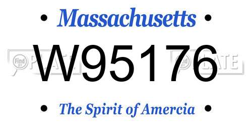 W95176 Massachusetts License Plate