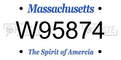 W95874 Massachusetts License Plate