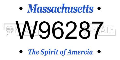 W96287 Massachusetts License Plate