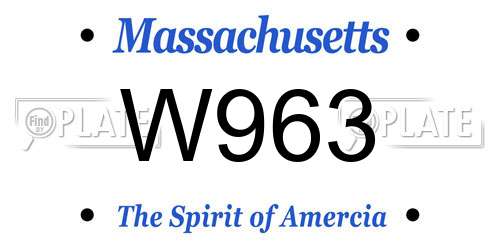 W963 Massachusetts License Plate