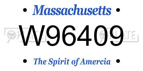 W96409 Massachusetts License Plate
