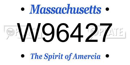 W96427 Massachusetts License Plate
