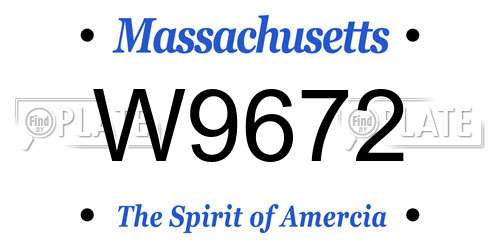 W9672 Massachusetts License Plate