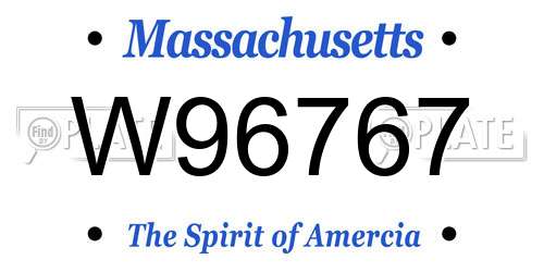 W96767 Massachusetts License Plate
