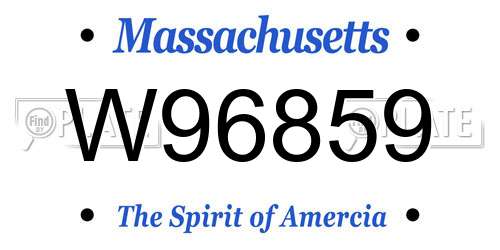 W96859 Massachusetts License Plate