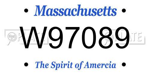 W97089 Massachusetts License Plate