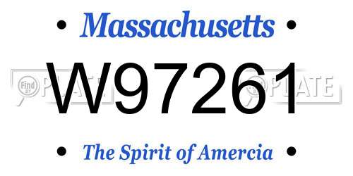 W97261 Massachusetts License Plate