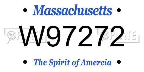 W97272 Massachusetts License Plate