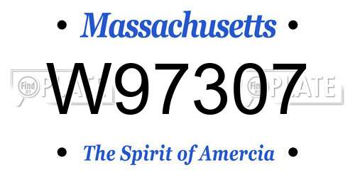 W97307 Massachusetts License Plate