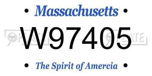 W97405 Massachusetts License Plate