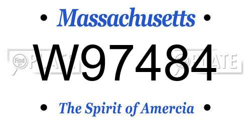 W97484 Massachusetts License Plate