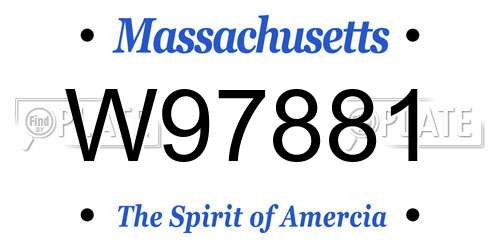 W97881 Massachusetts License Plate