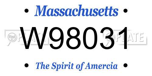 W98031 Massachusetts License Plate