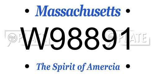W98891 Massachusetts License Plate