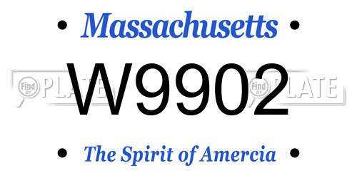 W9902 Massachusetts License Plate