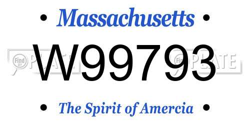 W99793 Massachusetts License Plate