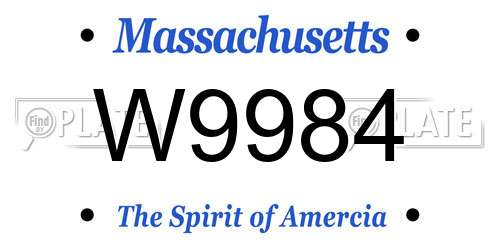 W9984 Massachusetts License Plate