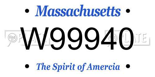 W99940 Massachusetts License Plate