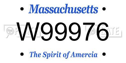 W99976 Massachusetts License Plate
