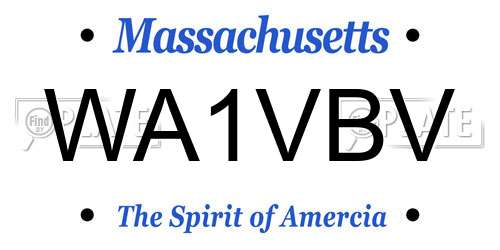 WA1VBV Massachusetts License Plate