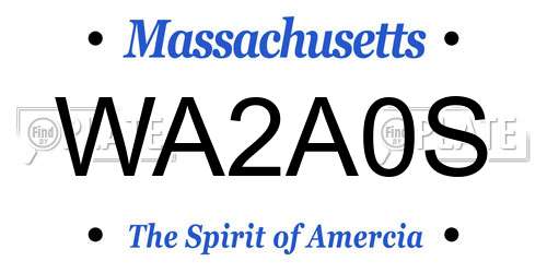 WA2A0S Massachusetts License Plate