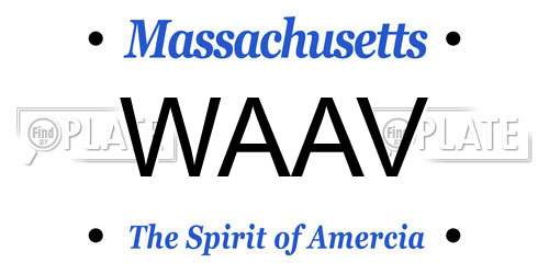 WAAV Massachusetts License Plate