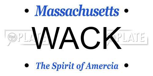 WACK Massachusetts License Plate