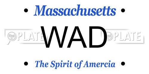 WAD Massachusetts License Plate