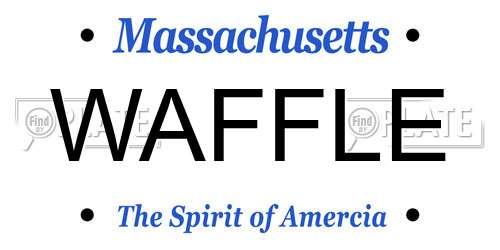 WAFFLE Massachusetts License Plate