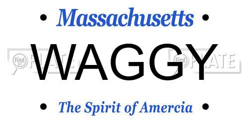 WAGGY Massachusetts License Plate