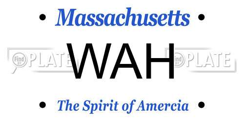 WAH Massachusetts License Plate