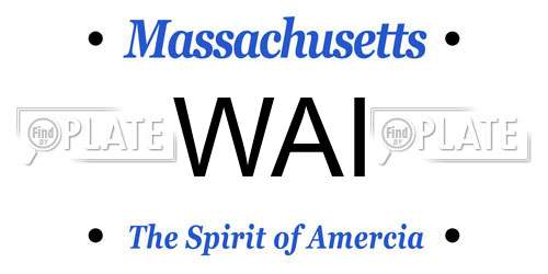 WAI Massachusetts License Plate