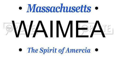 WAIMEA Massachusetts License Plate