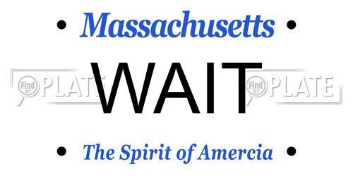WAIT Massachusetts License Plate