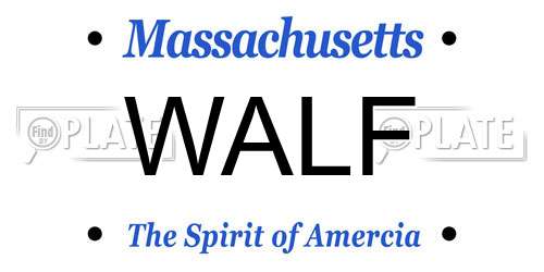 WALF Massachusetts License Plate
