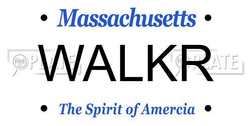 WALKR Massachusetts License Plate