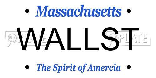 WALLST Massachusetts License Plate