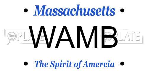 WAMB Massachusetts License Plate