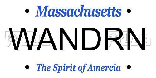 WANDRN Massachusetts License Plate