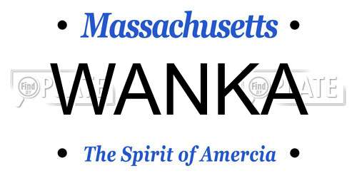 WANKA Massachusetts License Plate